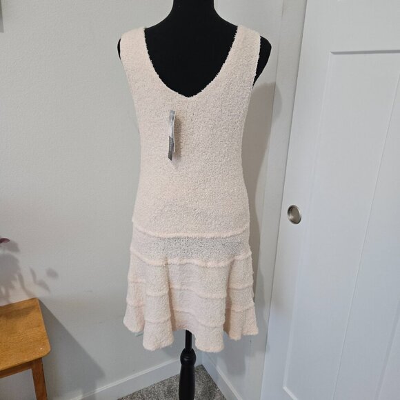 NWT Bar iii Silver Peony Lined Fuzzy Tank Dress Large - Picture 5 of 11